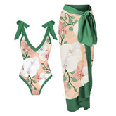 Green Tropical Monikini and Sarong Set
